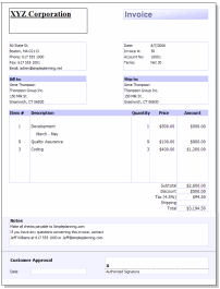 Simple Invoice Template on Invoice Template