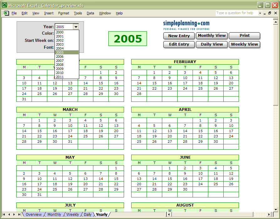 Yearly Planner Template