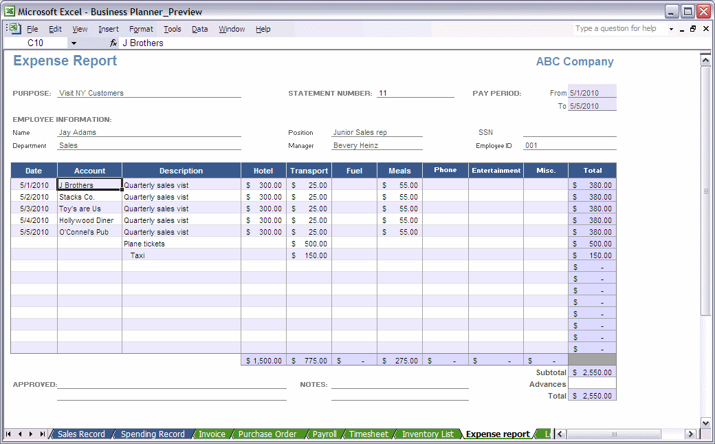 Gap Analysis Template Excel. expense report template. Excel