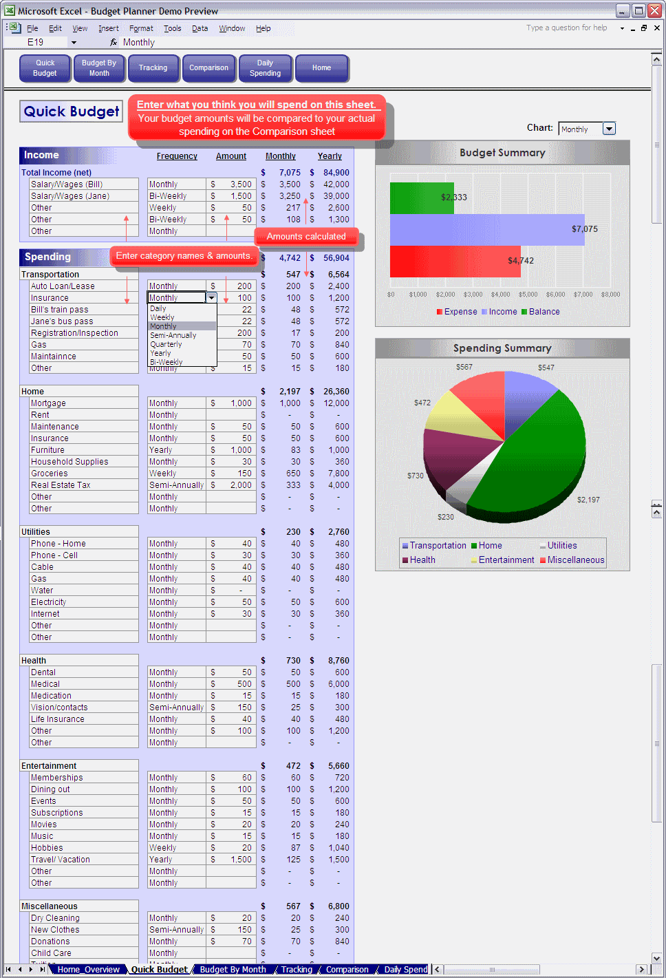 Excel Budget Spreadsheet